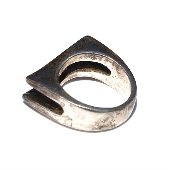 Vintage Sterling Silver Pink Cubic Zirconia Ring 6 - Picture 6 of 8